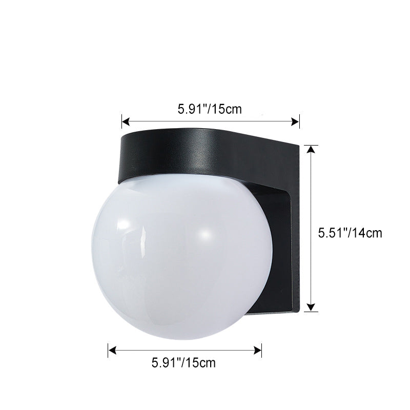 Modern Simplicity Waterproof Orb Polycarbonate Acrylic 1-Light Wall Sconce Lamp For Outdoor Patio | Stornfield