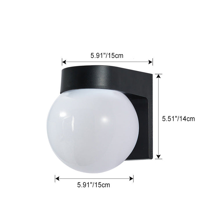 Modern Simplicity Waterproof Orb Polycarbonate Acrylic 1-Light Wall Sconce Lamp For Outdoor Patio | Stornfield
