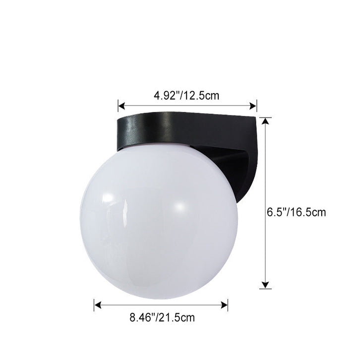 Modern Simplicity Waterproof Orb Polycarbonate Acrylic 1-Light Wall Sconce Lamp For Outdoor Patio | Stornfield
