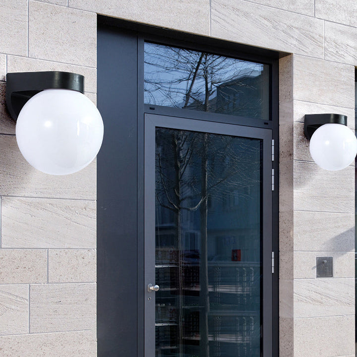 Modern Simplicity Waterproof Orb Polycarbonate Acrylic 1-Light Wall Sconce Lamp For Outdoor Patio | Stornfield