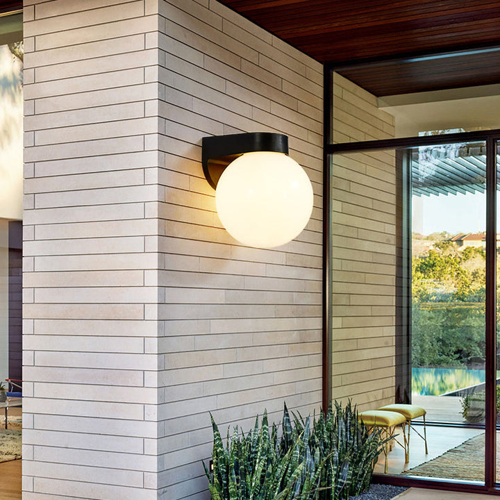 Modern Simplicity Waterproof Orb Polycarbonate Acrylic 1-Light Wall Sconce Lamp For Outdoor Patio | Stornfield