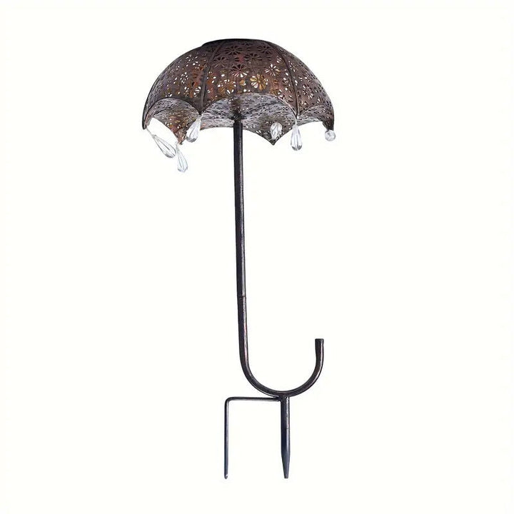 Modern Art Deco Solar Waterproof Umbrella Iron LED Ground Plug Outdoor Light For Garden | Stornfield
