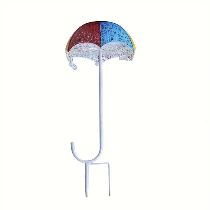 Modern Art Deco Solar Waterproof Umbrella Iron LED Ground Plug Outdoor Light For Garden | Stornfield