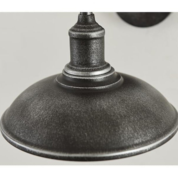 Contemporary Industrial Round Pot Lid Shape Curved Rod Iron Shade 1-Light Wall Sconce Lamp For Outdoor Patio | Stornfield