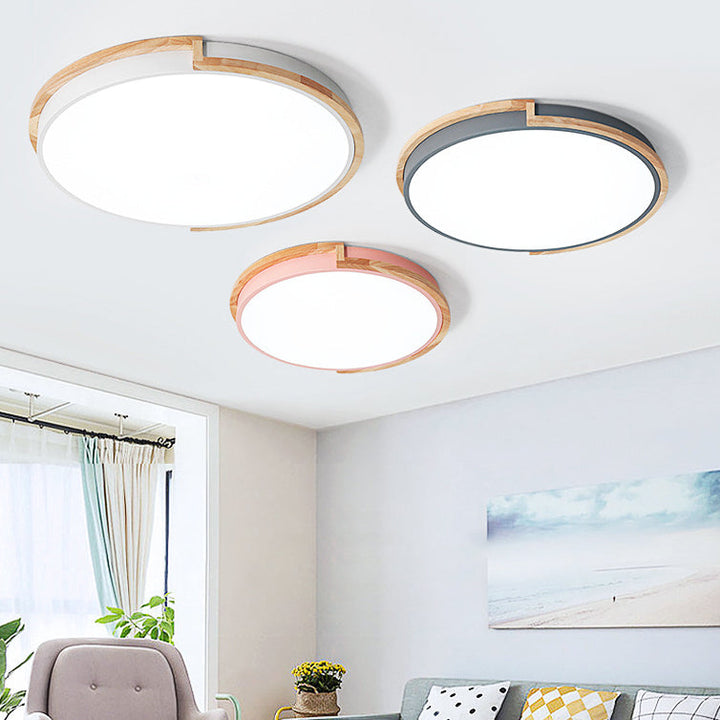 Stornfield | LumenCraft Plafonnier LED Nordique | Cadre en Bois | Abat-jour en Acrylique | Luminaire d'Ambiance | Pour Chambre et Salon