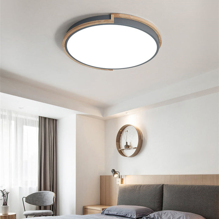 Stornfield | LumenCraft Plafonnier LED Nordique | Cadre en Bois | Abat-jour en Acrylique | Luminaire d'Ambiance | Pour Chambre et Salon