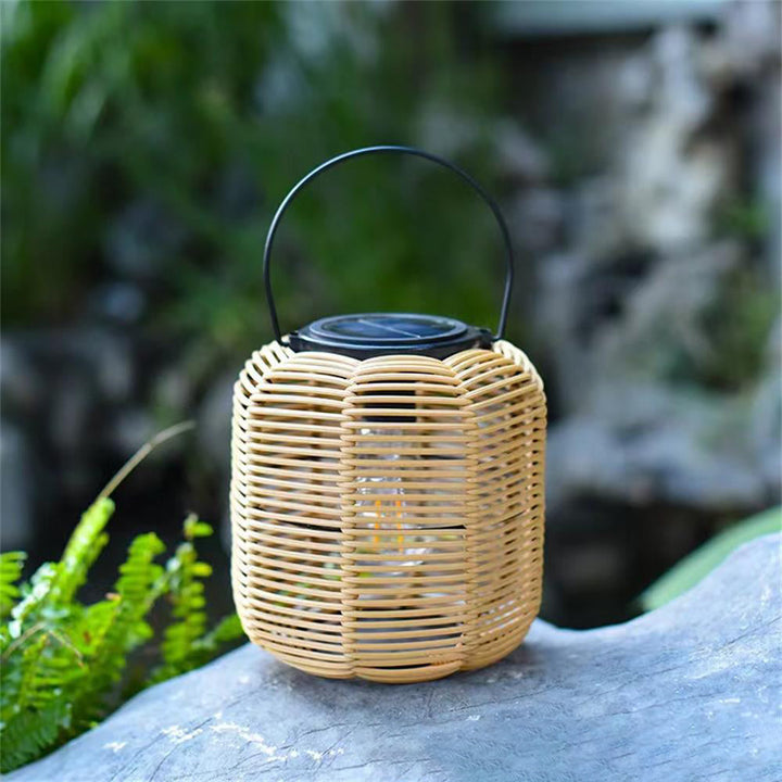 Modern Art Deco Solar Waterproof Cylinder Lantern Hollow Out Plastic Iron LED Outdoor Light For Garden | Stornfield