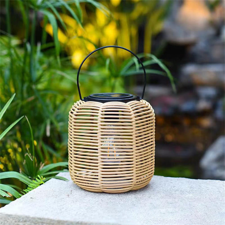 Modern Art Deco Solar Waterproof Cylinder Lantern Hollow Out Plastic Iron LED Outdoor Light For Garden | Stornfield