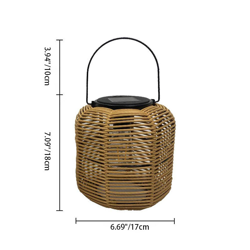 Modern Art Deco Solar Waterproof Cylinder Lantern Hollow Out Plastic Iron LED Outdoor Light For Garden | Stornfield