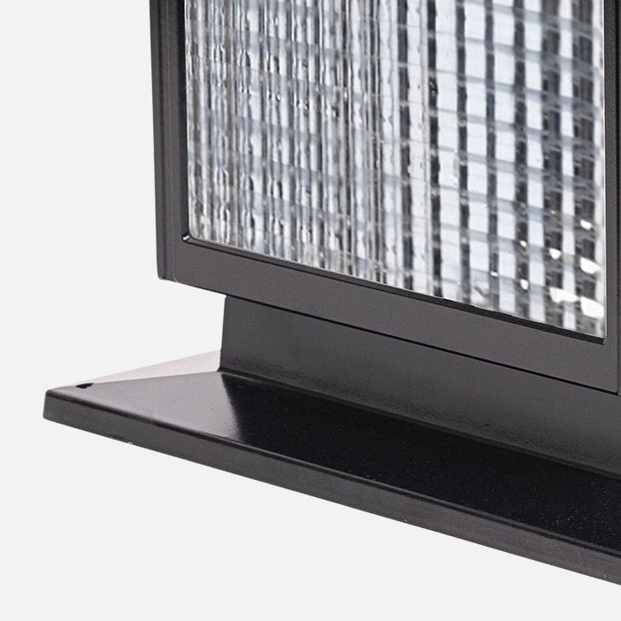 Modern Minimalist Solar Waterproof Rectangular Diamond Stripe Glass Shade Aluminum Frame LED Post Head Light For Garden | Stornfield