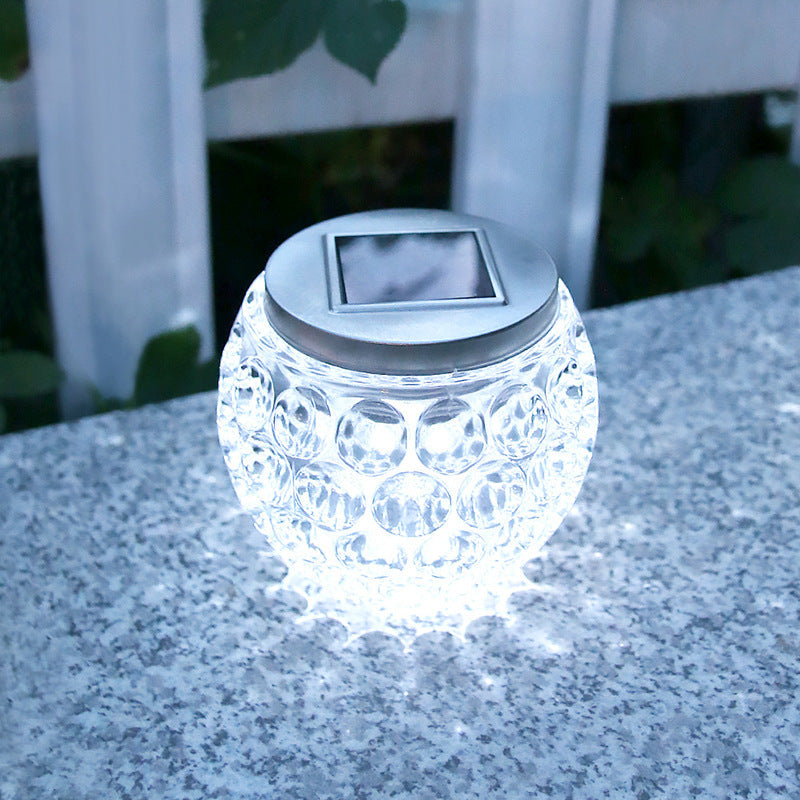 Modern Art Deco Solar Glass Jar Full Of Stars ABS Stainless Steel LED Outdoor Lights For Garden | Stornfield