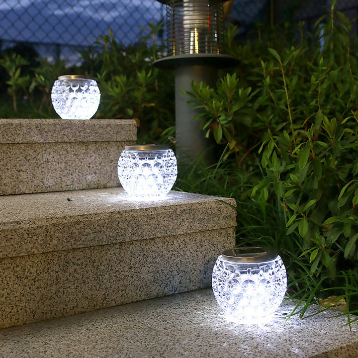 Modern Art Deco Solar Glass Jar Full Of Stars ABS Stainless Steel LED Outdoor Lights For Garden | Stornfield