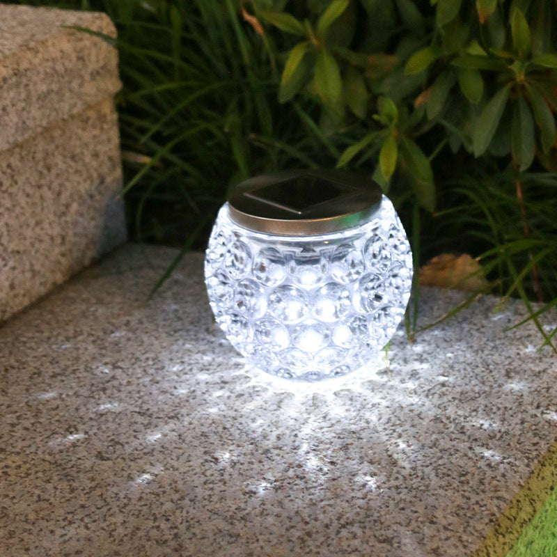 Modern Art Deco Solar Glass Jar Full Of Stars ABS Stainless Steel LED Outdoor Lights For Garden | Stornfield