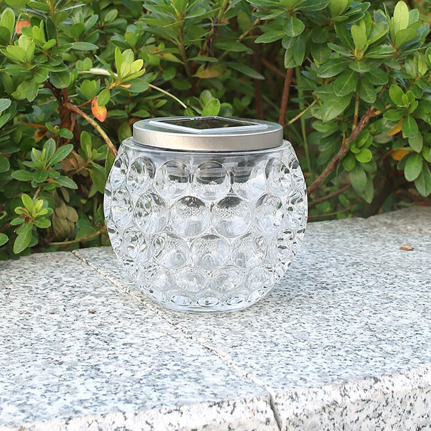 Modern Art Deco Solar Glass Jar Full Of Stars ABS Stainless Steel LED Outdoor Lights For Garden | Stornfield