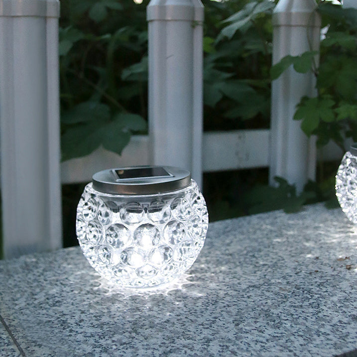 Modern Art Deco Solar Glass Jar Full Of Stars ABS Stainless Steel LED Outdoor Lights For Garden | Stornfield
