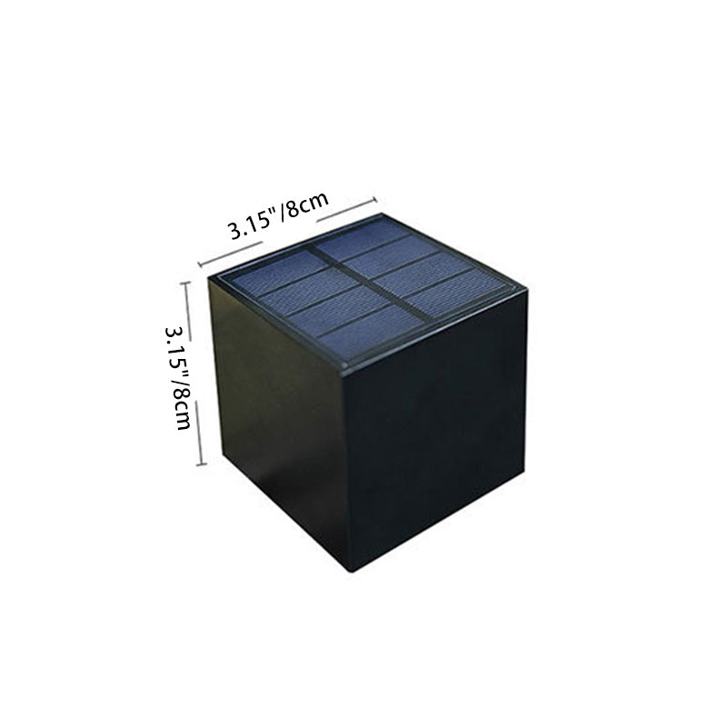 Modern Minimalist Cube Plastic Solar LED Wall Sconce Lamp For Garden | Stornfield