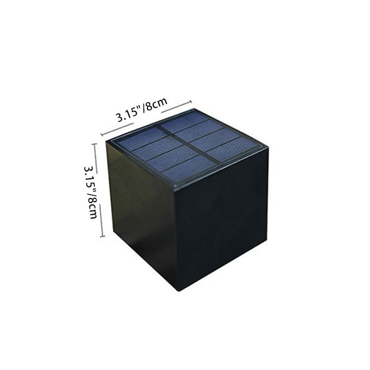 Modern Minimalist Cube Plastic Solar LED Wall Sconce Lamp For Garden | Stornfield