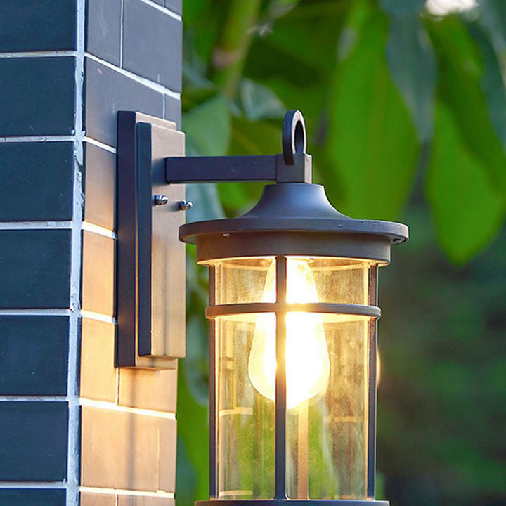 Contemporary Industrial Column Aluminum Glass 1-Light Wall Sconce Lamp For Garden | Stornfield