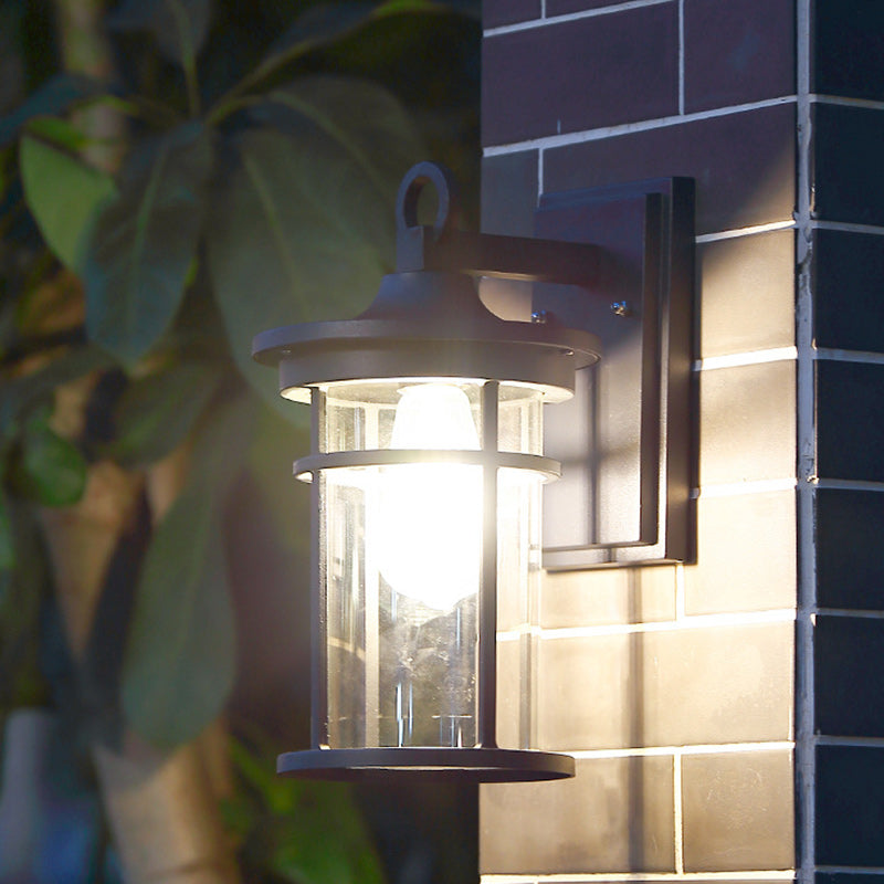 Contemporary Industrial Column Aluminum Glass 1-Light Wall Sconce Lamp For Garden | Stornfield