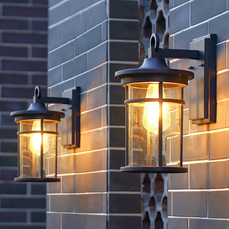 Contemporary Industrial Column Aluminum Glass 1-Light Wall Sconce Lamp For Garden | Stornfield