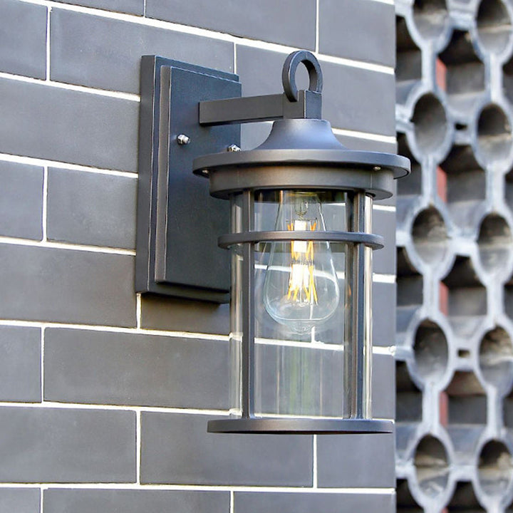 Contemporary Industrial Column Aluminum Glass 1-Light Wall Sconce Lamp For Garden | Stornfield