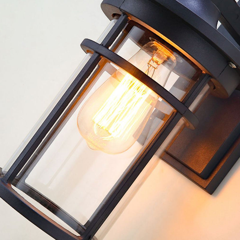 Contemporary Industrial Column Aluminum Glass 1-Light Wall Sconce Lamp For Garden | Stornfield