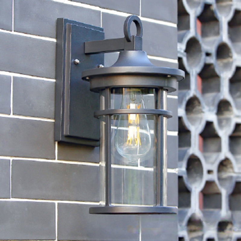 Contemporary Industrial Column Aluminum Glass 1-Light Wall Sconce Lamp For Garden | Stornfield