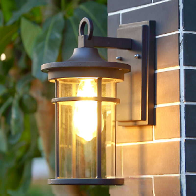 Contemporary Industrial Column Aluminum Glass 1-Light Wall Sconce Lamp For Garden | Stornfield