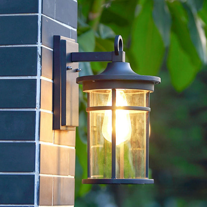 Contemporary Industrial Column Aluminum Glass 1-Light Wall Sconce Lamp For Garden | Stornfield