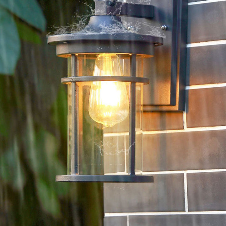 Contemporary Industrial Column Aluminum Glass 1-Light Wall Sconce Lamp For Garden | Stornfield