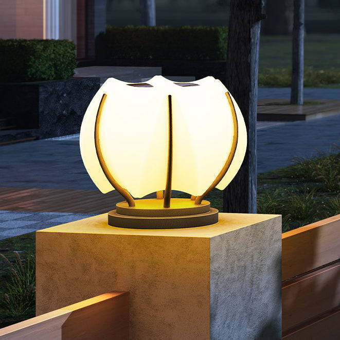 Contemporary Creative Flower Iron Plastic LED Post Head Light For Garden | Stornfield