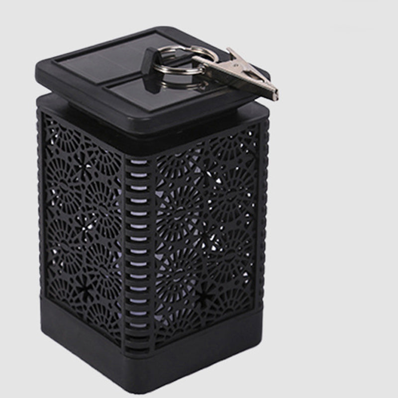Contemporary Retro Solar Waterproof Rectangular Lantern Flame ABS LED Landscape Lighting Outdoor Light For Outdoor | Stornfield