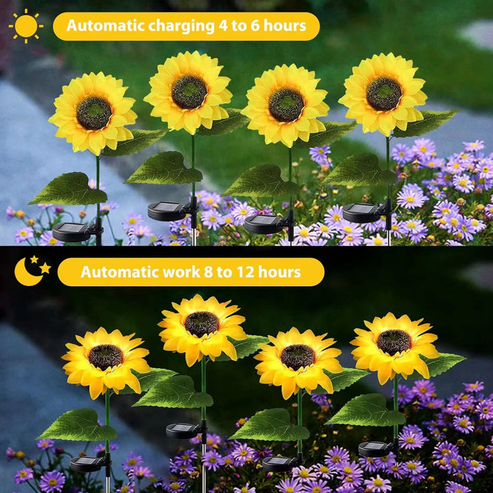 Contemporary Creative Artificial Flower LED Solar Waterproof Lawn Insert Light For Outdoor Patio | Stornfield