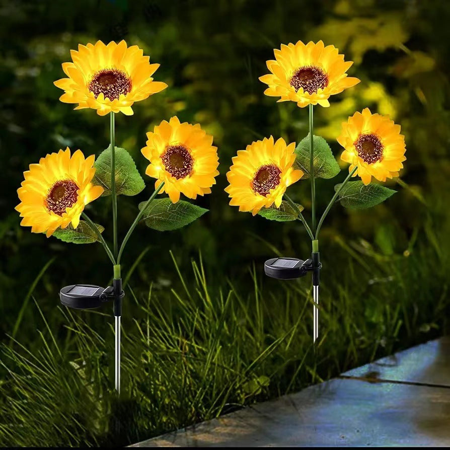 Contemporary Creative Artificial Flower LED Solar Waterproof Lawn Insert Light For Outdoor Patio | Stornfield