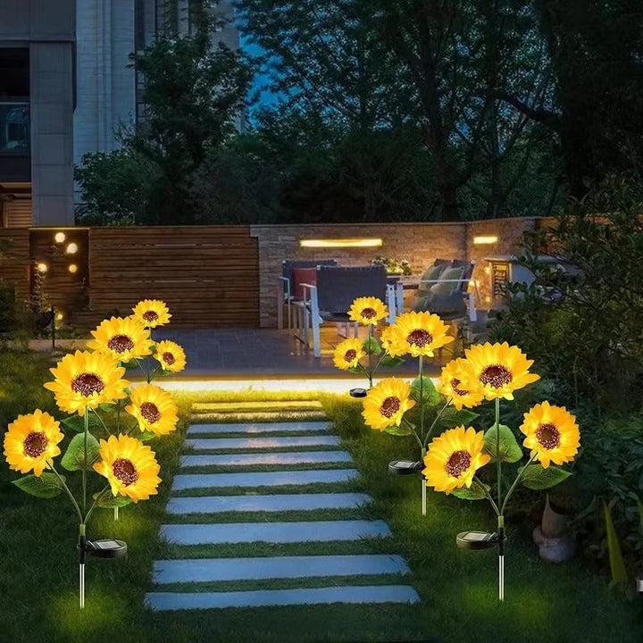 Contemporary Creative Artificial Flower LED Solar Waterproof Lawn Insert Light For Outdoor Patio | Stornfield