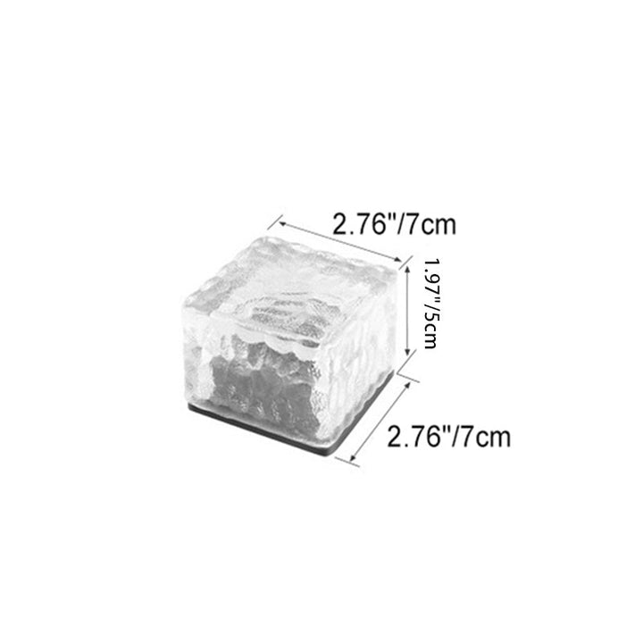 Modern Minimalist Solar Waterproof ABS Clear Glass Ice Cube Brick LED Outdoor Landscape Light For Garden | Stornfield