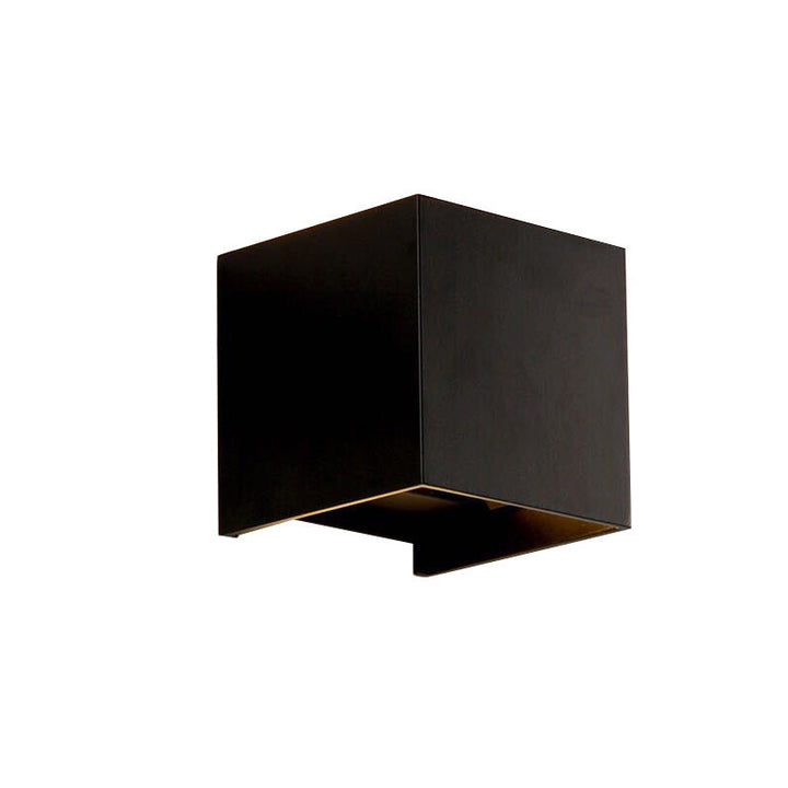 Stornfield | Applique murale LED induction étanche en aluminium et verre cube moderne minimaliste pour chambre