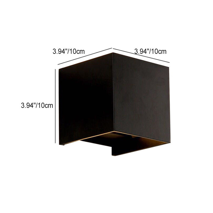 Stornfield | Applique murale LED induction étanche en aluminium et verre cube moderne minimaliste pour chambre