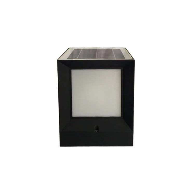 Modern Minimalist Solar Waterproof Square-Shaped Aluminum Acrylic LED Outdoor Post Light For Garden | Stornfield