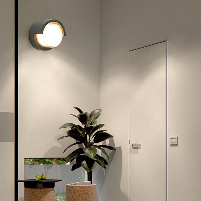 Modern Minimalist Waterproof Round Square Plastic Acrylic LED Wall Sconce Lamp For Garden | Stornfield