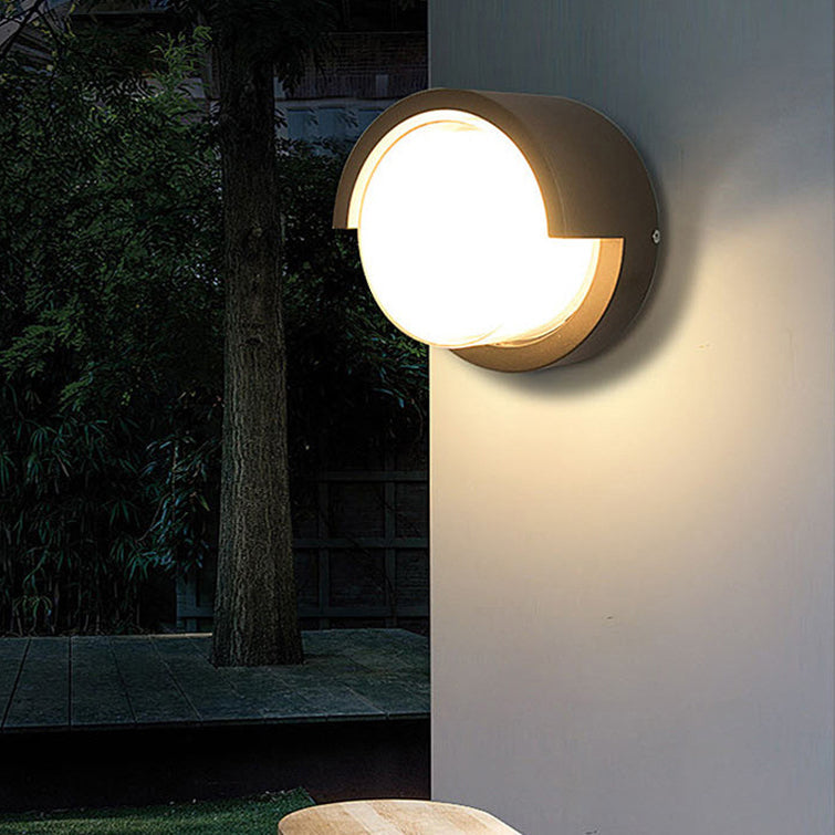 Modern Minimalist Waterproof Round Square Plastic Acrylic LED Wall Sconce Lamp For Garden | Stornfield