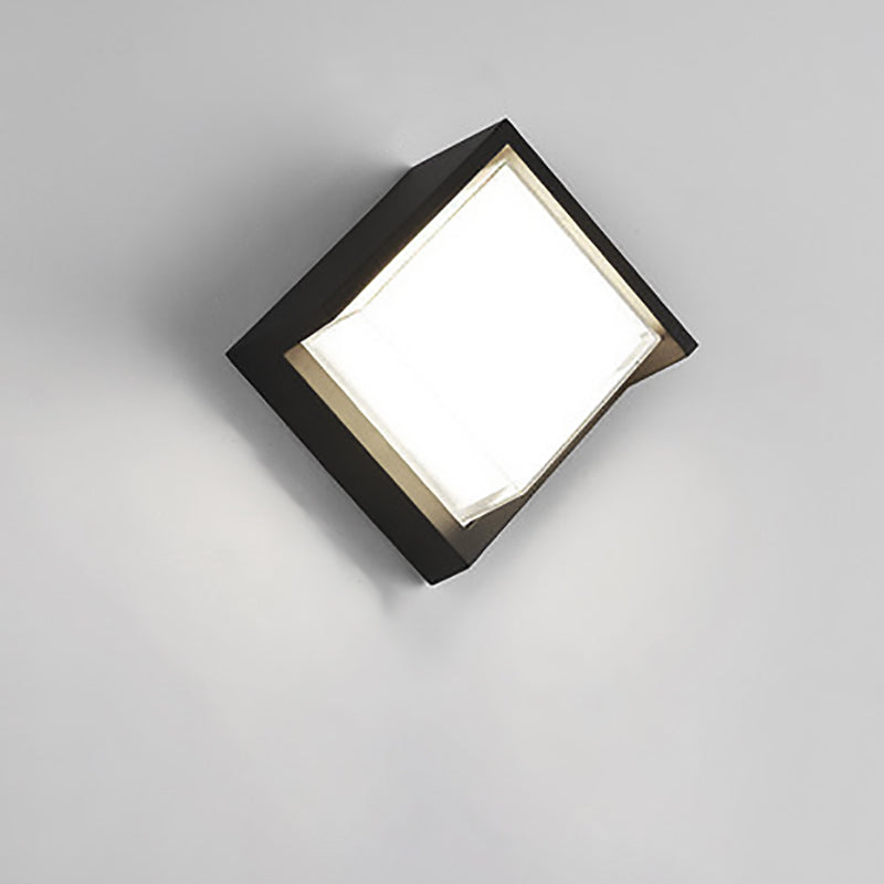 Modern Minimalist Waterproof Round Square Plastic Acrylic LED Wall Sconce Lamp For Garden | Stornfield