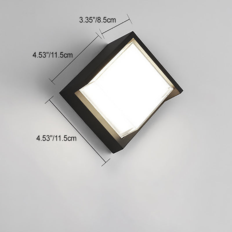 Modern Minimalist Waterproof Round Square Plastic Acrylic LED Wall Sconce Lamp For Garden | Stornfield