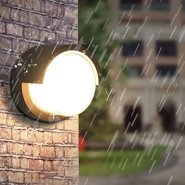 Modern Minimalist Waterproof Round Square Plastic Acrylic LED Wall Sconce Lamp For Garden | Stornfield