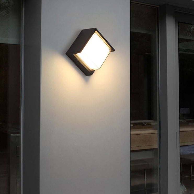 Modern Minimalist Waterproof Round Square Plastic Acrylic LED Wall Sconce Lamp For Garden | Stornfield