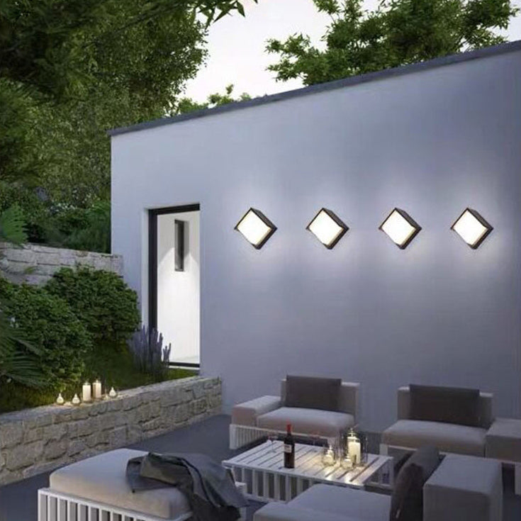Modern Minimalist Waterproof Round Square Plastic Acrylic LED Wall Sconce Lamp For Garden | Stornfield