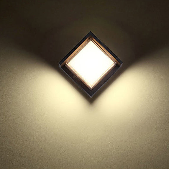 Modern Minimalist Waterproof Round Square Plastic Acrylic LED Wall Sconce Lamp For Garden | Stornfield