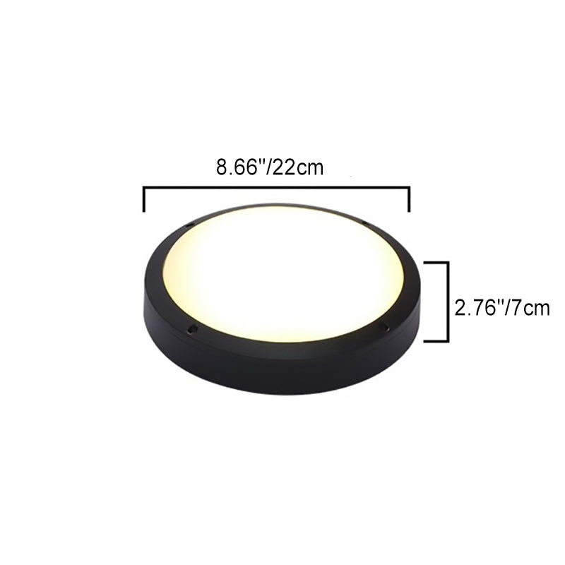 Modern Minimalist Waterproof Round Aluminum Acrylic LED Outdoor Flush Mount Ceiling Light For Garden | Stornfield