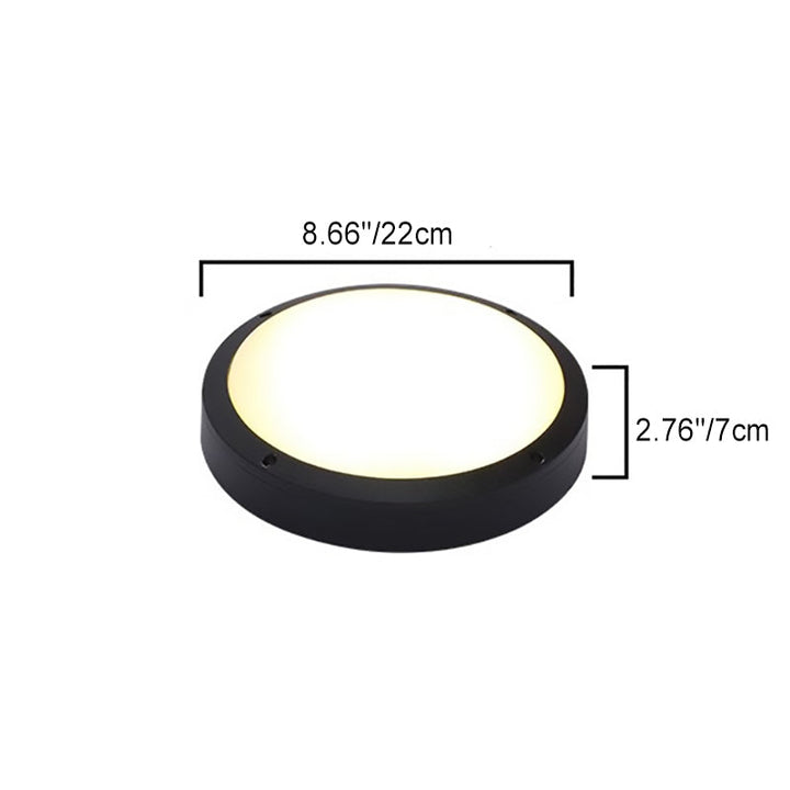 Modern Minimalist Waterproof Round Aluminum Acrylic LED Outdoor Flush Mount Ceiling Light For Garden | Stornfield