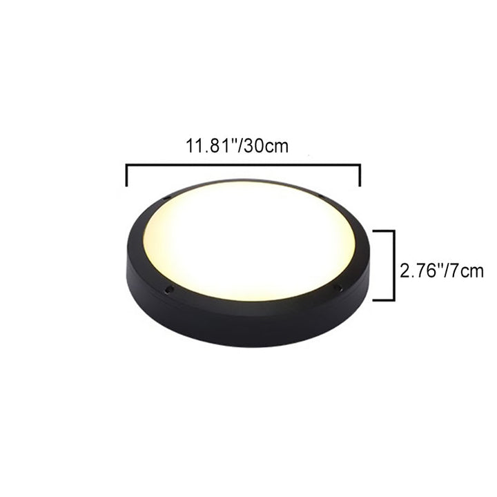 Modern Minimalist Waterproof Round Aluminum Acrylic LED Outdoor Flush Mount Ceiling Light For Garden | Stornfield